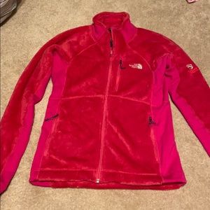 The North Face pink jacket
